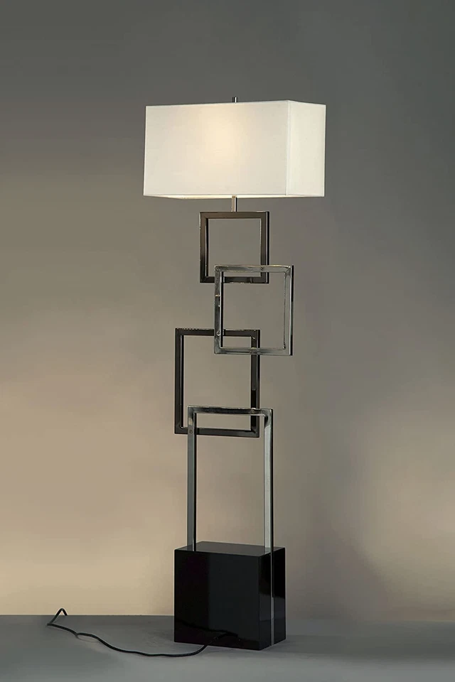 Lámpara de pie Nova Cuadros - plateada/negra/blanca - RECOGER EN NJ Foto 2 de 4
