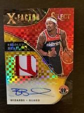 2020-21 Select Bradley Beal “Game Worn Patch” Auto X-Factor Gold Prizm #’d 1/10