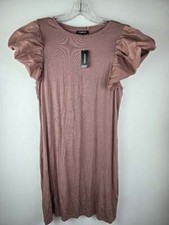 NWT! EXPRESS Size Medium Women's Pink Puff Sleeve T-Shirt Dress