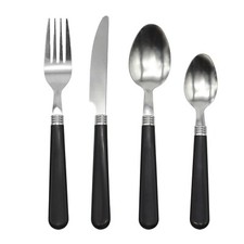 Cutlery Sets Stainless Steel Red Grey Black Plastic Handle Set Dishwasher Safe