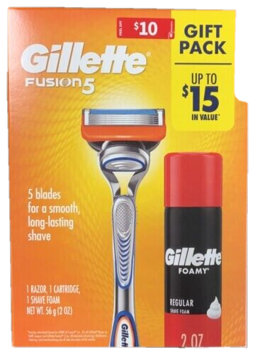 Gillette Fusion 5 Gift Pack Razor, Cartridge, & Shave Foam / New Free ...