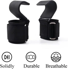 1 Pair Weight Lifting Power Training Dip Hook Bar Gym Straps Wrist Support USA