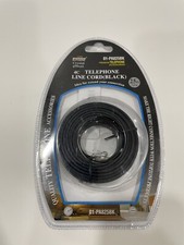 Telephone Extension Cord 25 Feet Long Phone Cable Line Wire - Black Trisonic