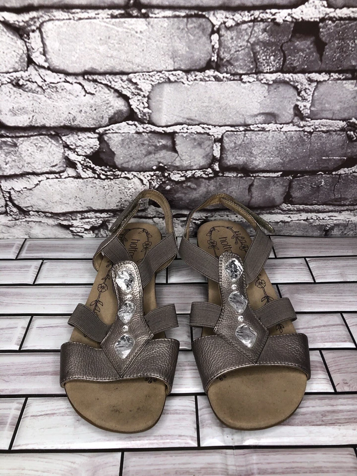 Sandalias Hotter Savannah Pewter Jewel con tiras para mujer talla 7M EE. UU./38 UE Foto 3 de 4