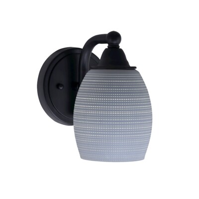 Toltec Paramount 1 Light Wall Sconce, Black/5'' Gray Matrix - 3421-MB-4022