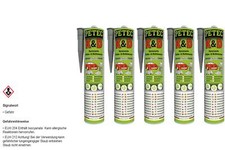 5x Petec K&D Karosserie Klebe- und Dichtmasse Grau 310ml
