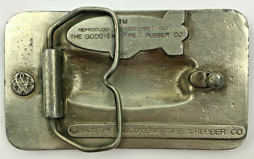 Hebilla de cinturón de peltre dirigible de goma vintage GoodYear de Bergamot Brass Works G-96 - Imagen 2 de 6