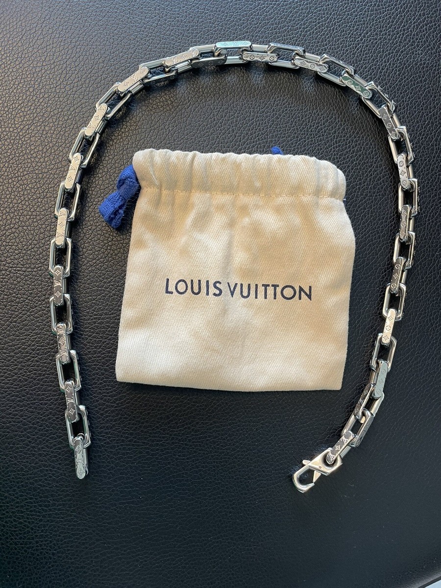 Authentic Louis Vuitton Silver Collier Chain Monogram | eBay Authentic Louis Vuitton Silver Collier Chain Monogram | eBay