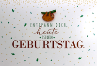 Lustige Geburtstagskarte Mit Pin Faultier Karte Geburtstag GlüCkwunschkarte