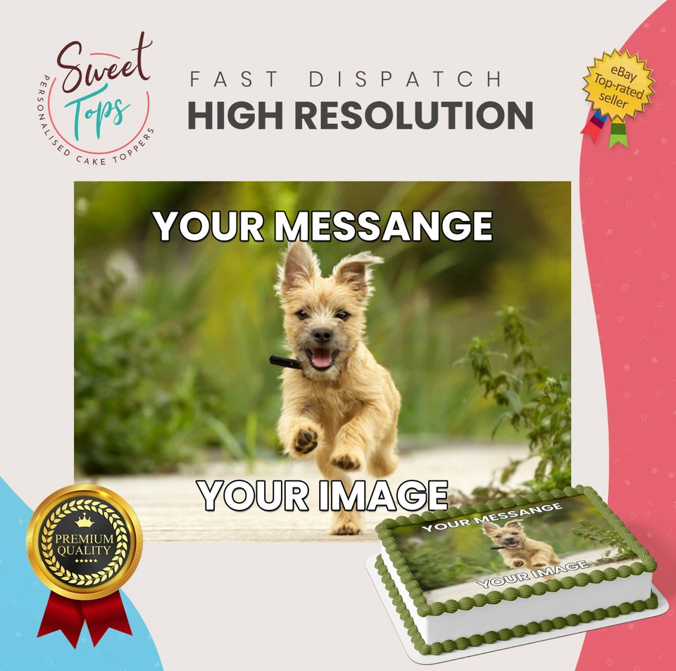 Your Own Image Personalised Photo Rectangle Edible Cake Topper Decoration - Image 1 of 4