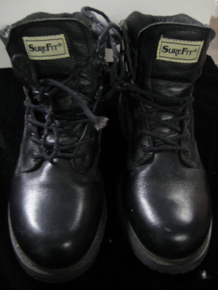 Mens Boots Black Leather Lace SureFit Calgary WW