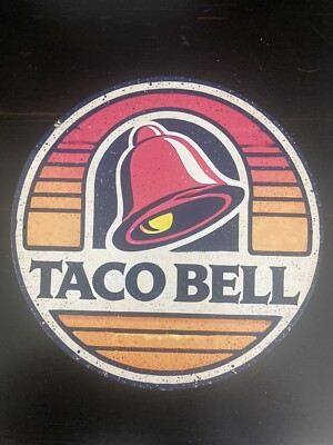 Taco Bell Aluminum Decorative Wall Sign Vintage Pin 90s 8x8