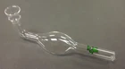 TOBACCO HAND PIPE 7.5'' CLEAR GLASS SMOKING PIPE WITH EGG SHAPED BUBBLE