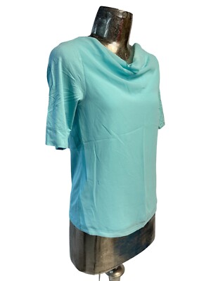 Bianca T-Shirt Größe XXL 20 Aqua Blau Damen Wasserfallausschnitt Oberteil NEU EU48 UVP 65£