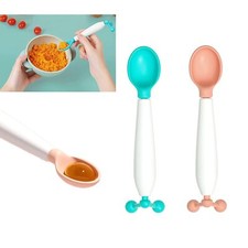 Children's Gravity Rotating Spoon Color Changing Toddlers Feeding Training Spoon
