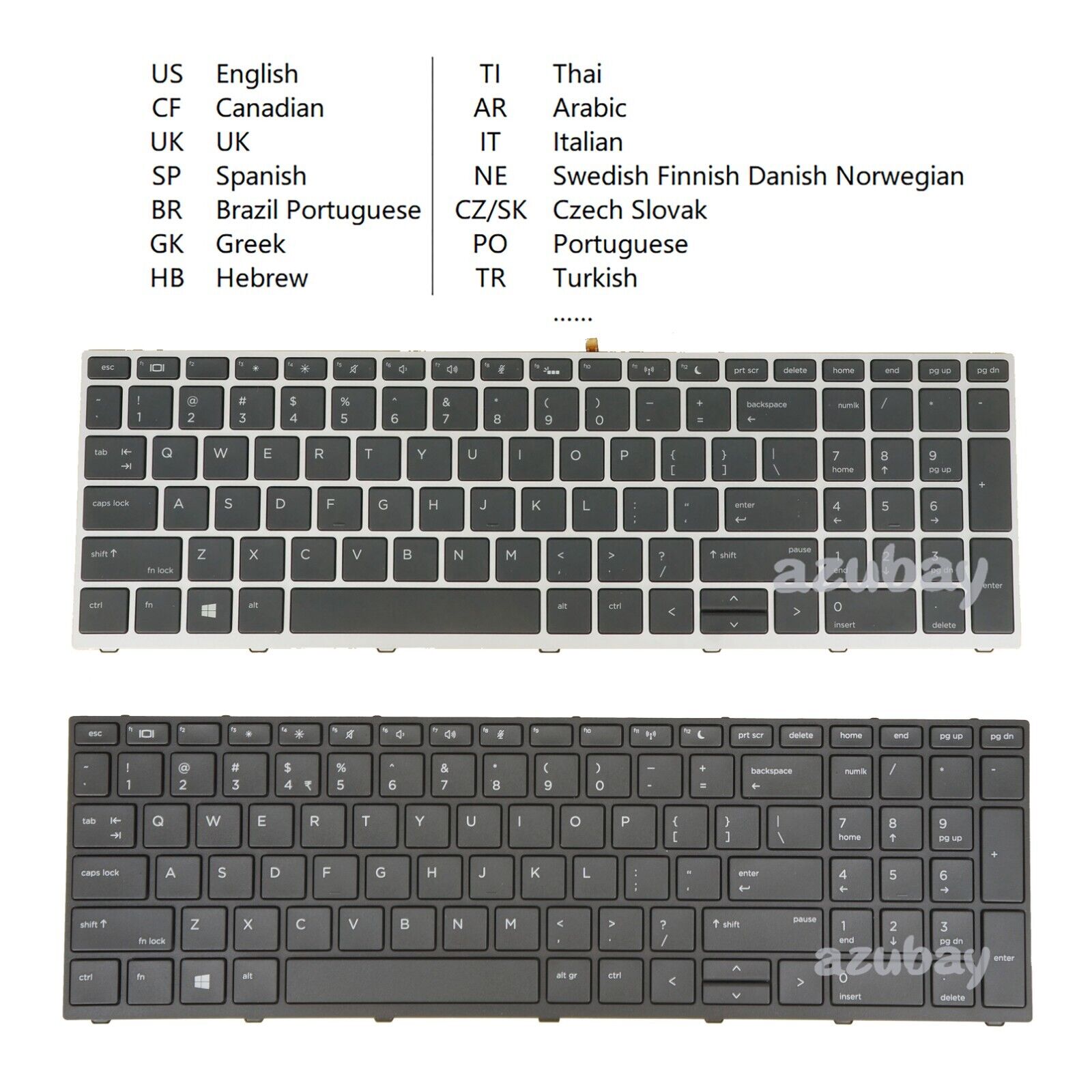 Laptop Keyboard for HP Probook 650 G4 G5, 450 G5, 455 G5, 470 G5 Backlit   No