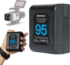 Moman V Mount Battery 95Wh 6450mAh Portable Battery Dual D-TAP/USB-A/BP Outputs