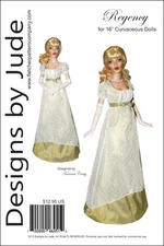 Regency Doll Clothes Sewing Pattern for 16" Curvaceous Body Tonner