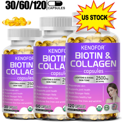 Collagen+ Biotin Capsules - Reduce fine lines&wrinkles,Brighten skin,Anti-Aging