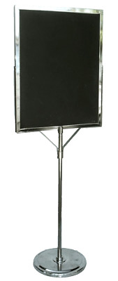 Vintage Industrial Chrome Menu Stand Sidewalk Store Display