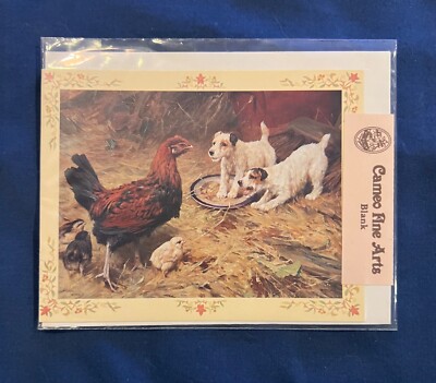 Jack Russell Terriers, Chicken and her chicks blank card