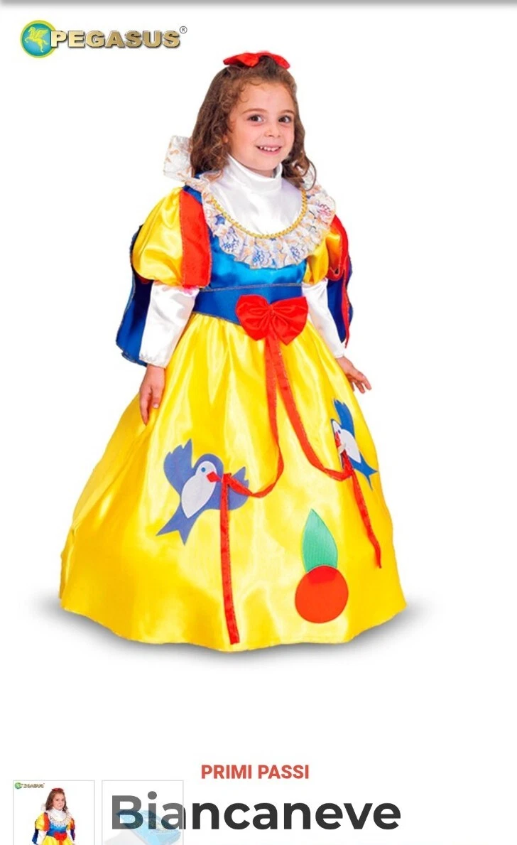 JerrisApparel Vestito Da Principessa Biancaneve Per Bambina, Costume Con Mantello Staccabile E Fiocco, Per Halloween, Compleanno, Carnevale E Giochi Di Ruolo (Taglie 3-9 Anni)