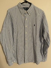 Polo Ralph Lauren Classic Fit Blue Striped L/S Button Up Dress Shirt - Men's XL