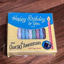 VINTAGE 1965 SEALED BIRTHDAY CANDLES NOS 90th ANNIVERSARY -Never Used