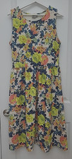ASOS Women's Dress Sz 14 Floral Sleeveless Fit And Flare Texture Fabric see pics