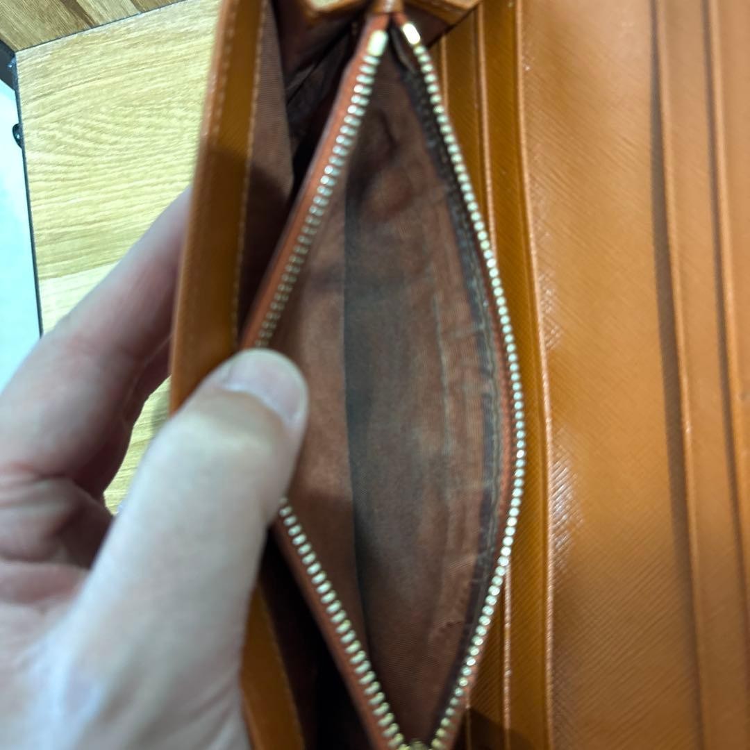PRADA 1M1132 Saffiano Leather Long Wallet RAME Orange 19x9cm With Box Guarantee thumbnail 4