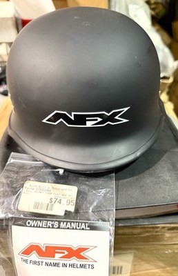NEW AFX FX-88 Motorcycle Half Helmet Beanie Flat Black M 57-58cm