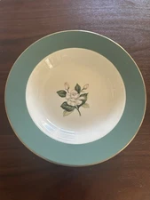 7 Homer Laughlin Century Service Emerald  Border Pale Pink Rose Soup Bowls