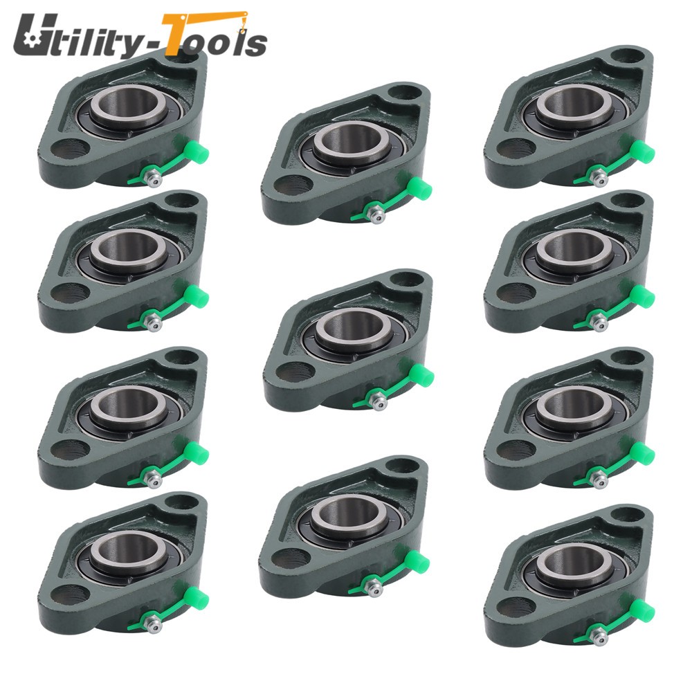 10Pcs UCFL205-16 Pillow Block Flange Bearing 1" Bore Size 2 Bolt Solid Base