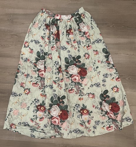 Vintage Ralph Lauren Country Floral Cotton Midi Skirt W/ Pockets - Picture 4 of 5