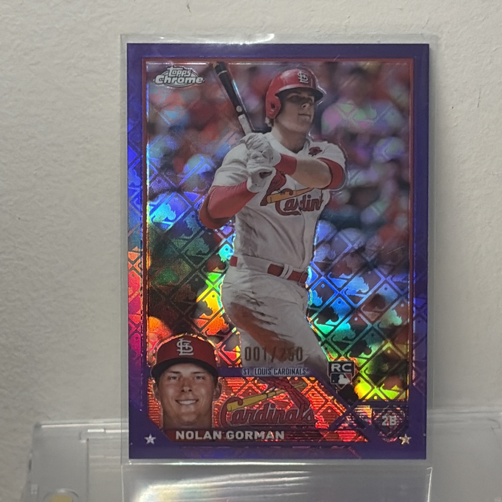 2023 Topps Chrome Logofractor Edition Purple Refractor 1/250 Nolan Gorman
