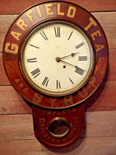 Vintage RARE Seth Thomas Wood Clock Advertising - GARFIELD TEA SYRUP TEA - USA
