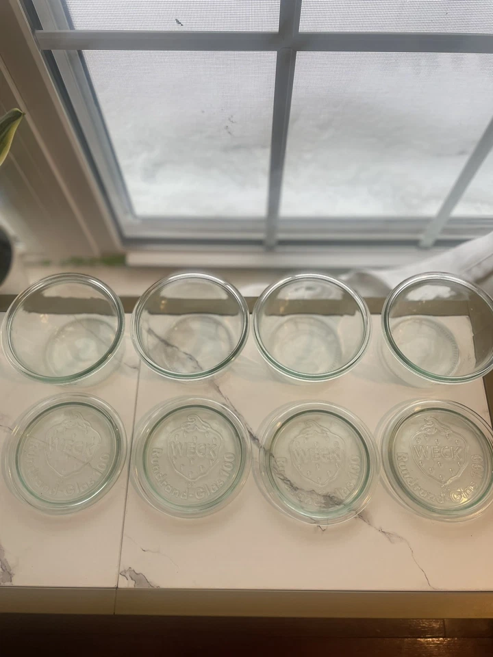 批量 4 件 Weck 罐罐 绿色色调 尺寸 370 L 带盖子 Rundrand 玻璃 100。 — 第 4/4 张图片