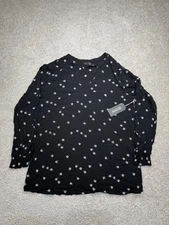 Shyanne Women’s Floral Print Long Sleeve Peasant Tunic Large Black Western