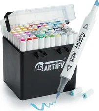 Artify Alcohol Brush Markers Brush  Chisel Dual Tips Professional Artist Marker