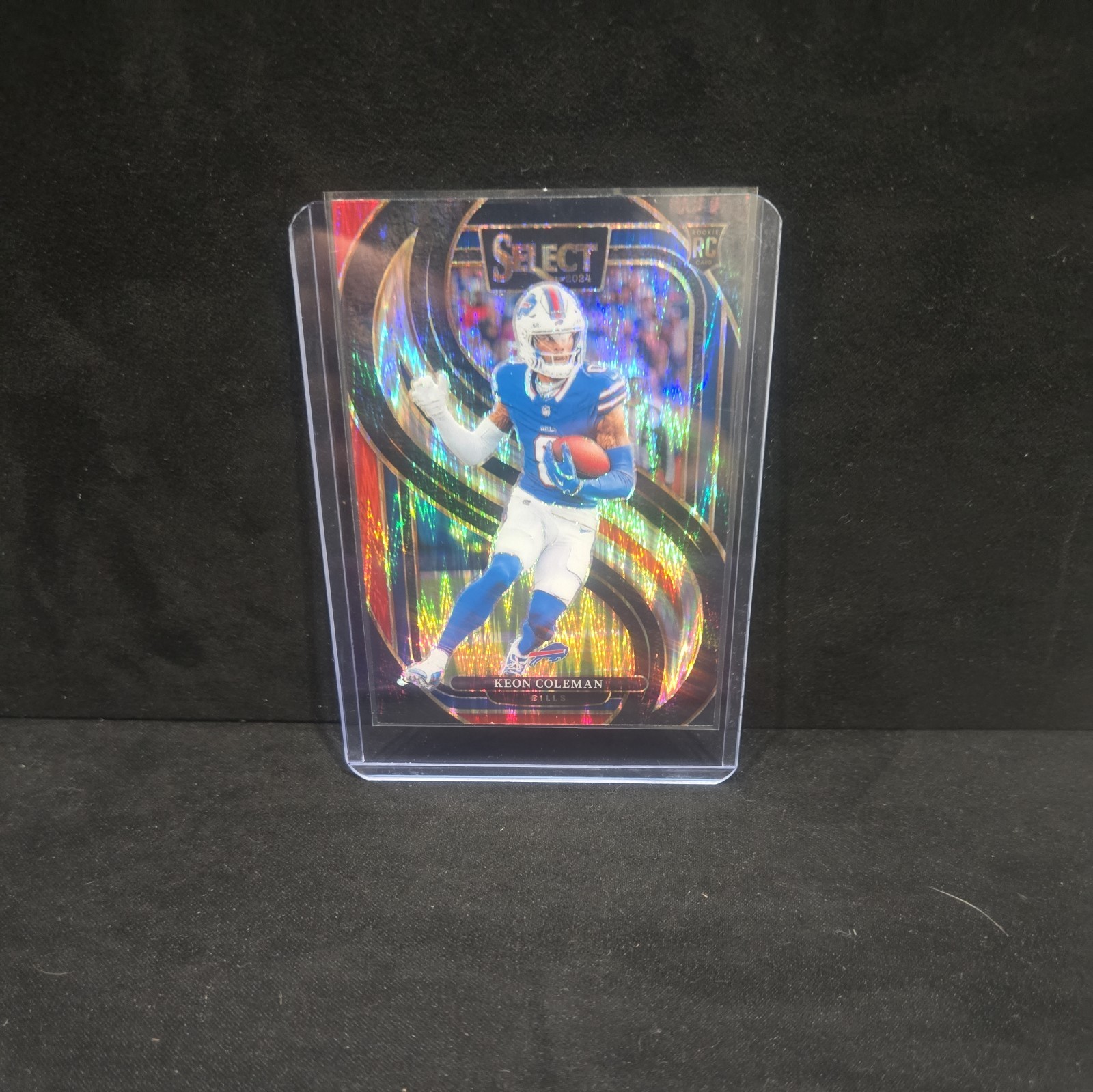 2024 Panini Select Premier Level Keon Coleman #153 Black & Red Shock Prizm (RC)