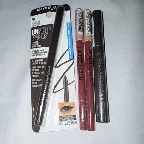 Maybelline & L’Oréal Mixed Lot: Unstoppable Eyeliner, Lip Liners, Eye Shadow - product listing photo