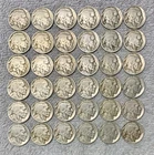 Old U.S. coins lot of 36 Buffalo Nickels mix From 1913 P type 1 - 1938 D - P/D/S