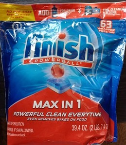 Finish Powerball Max in 1 Dishwasher Tabs Detergent Dish Tab 63ct