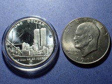 2004 N. Mariana Islands 9/11 Memorial Medal Silver Plated $1 "Coin"