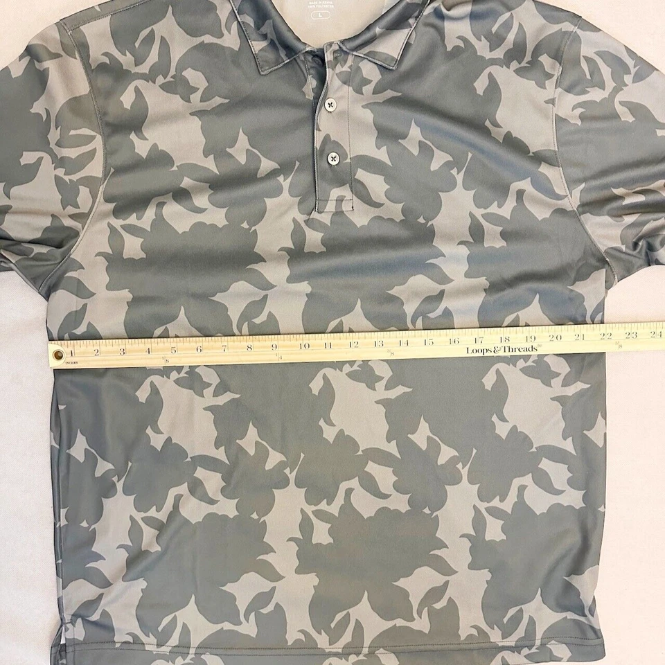 Polo de golf Etonic para hombre L gris camuflaje absorbente rendimiento. Foto 4 de 4