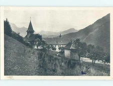 old rppc CHURCH SCENE Col De Tamie - Rhone-Alpes - Faverge France HM1997