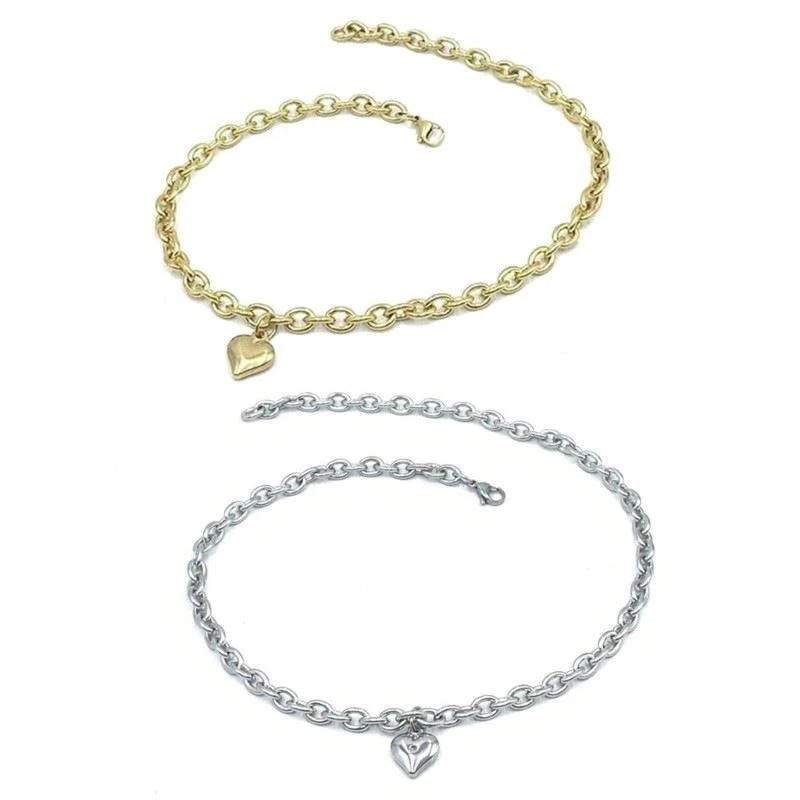 Cute Wedding Pet Heart Collar Comfortable Collar Heart Pendant Metal Chain