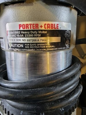 PORTER-CABLE 6902/6911 120V Corded Router Motor w/ Router Base Gray
