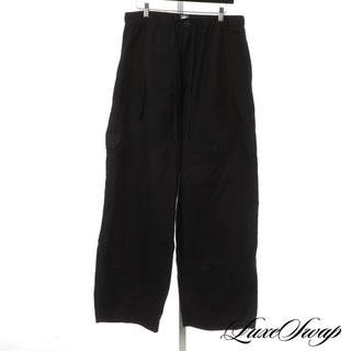 LNWOT 18 East Mfg. Black Ripstop Drawstring Wide Cut Cargo Skater Pants XL NR
