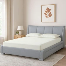 Super Single Waterbed Sheets, 4-Piece 100% Egyptian Cotton Attached Sheet Set wi